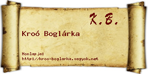 Kroó Boglárka névjegykártya