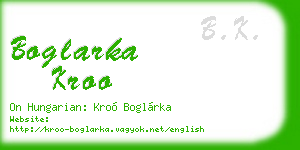 boglarka kroo business card